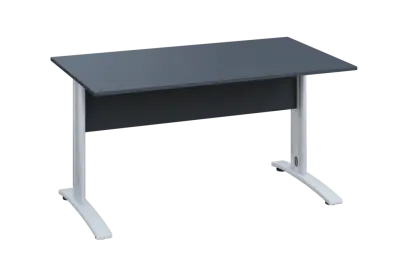 EPK 28 - 14 stůl kancelářský, kovová podnož bílá, deska 25 mm, široký 1400 mm, antracit